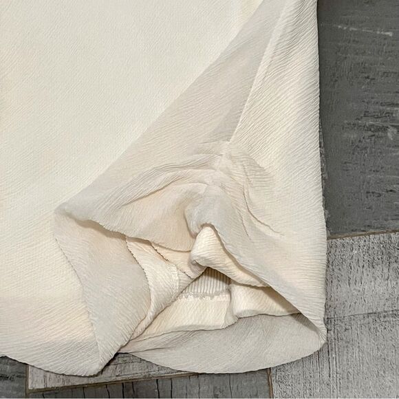 Vtg Y2K KORS Michael Kors crinkle Silk Chiffon Overlay Ivory Stretch Tank M - Picture 7 of 9